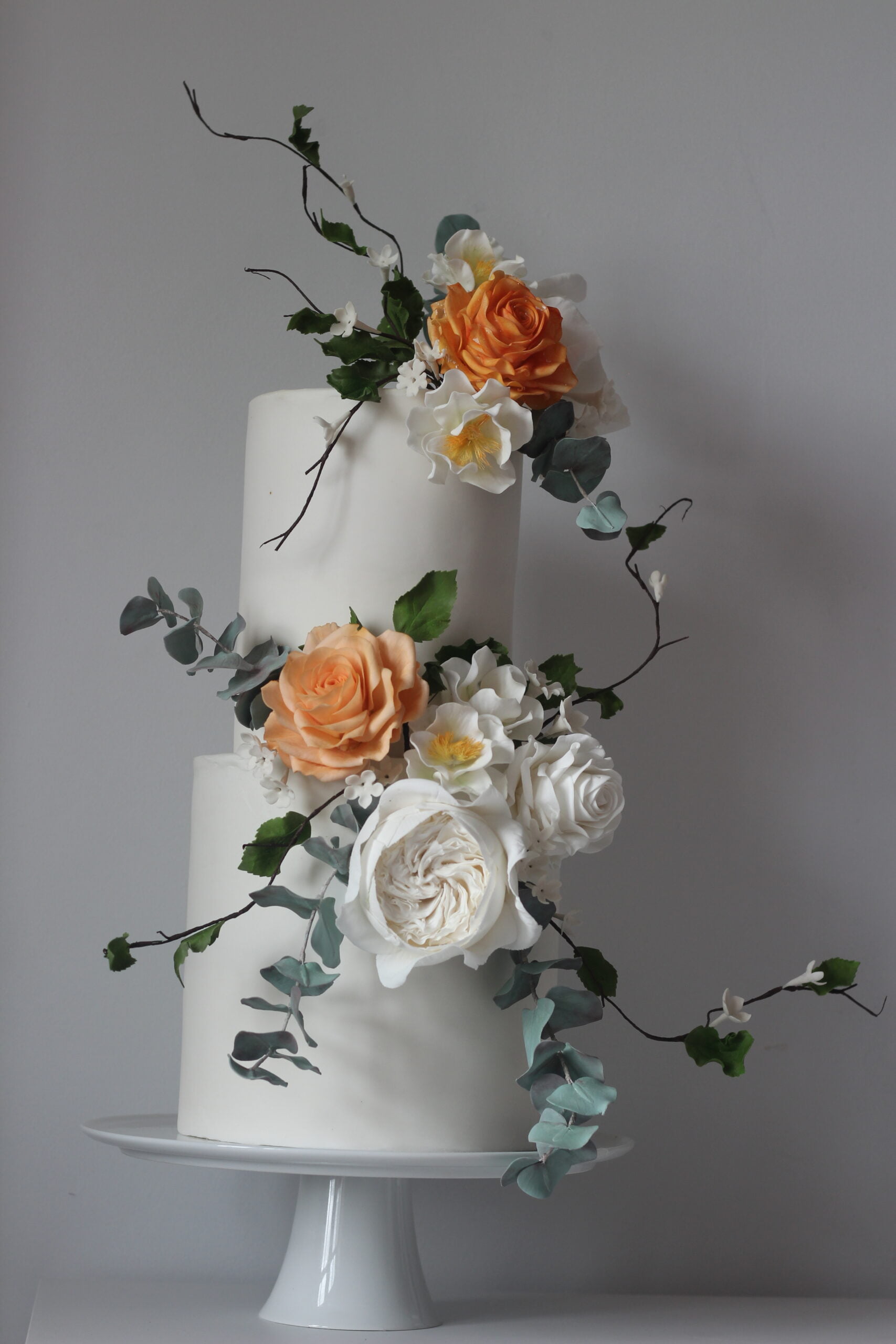 Fondant wedding cake with sugar flowers limerick