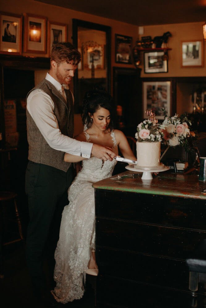Buttercream wedding cake with fresh flowers Clare