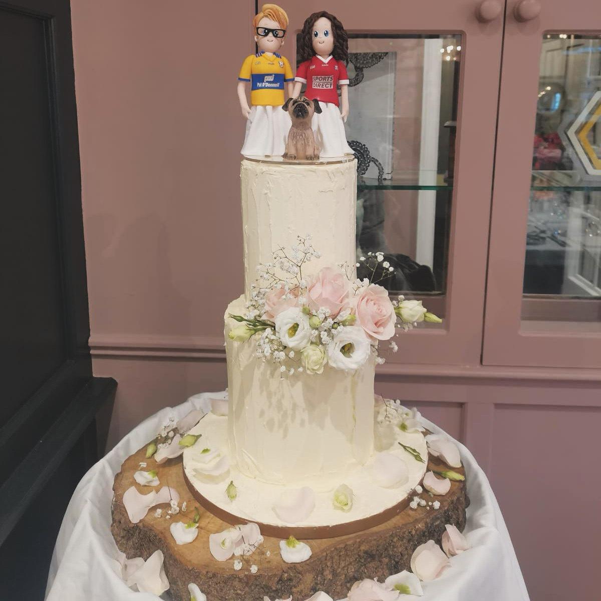 Buttercream wedding cake with fresh flowers limerick